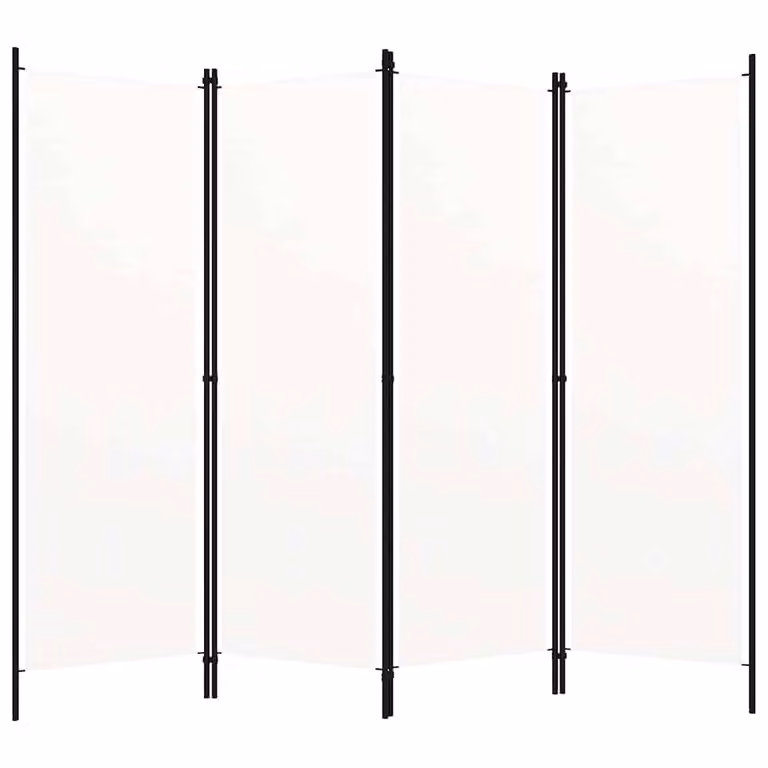 vidaXL Paravento a 5 Pannelli Bianco Moderno L: 200 cm, H: 180 cm