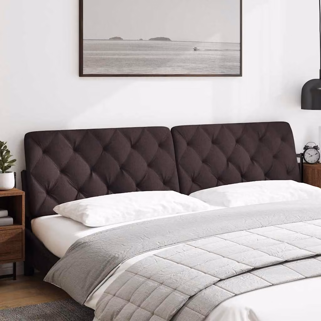 vidaXL Cuscino Testiera Marrone Scuro 200 cm in Tessuto