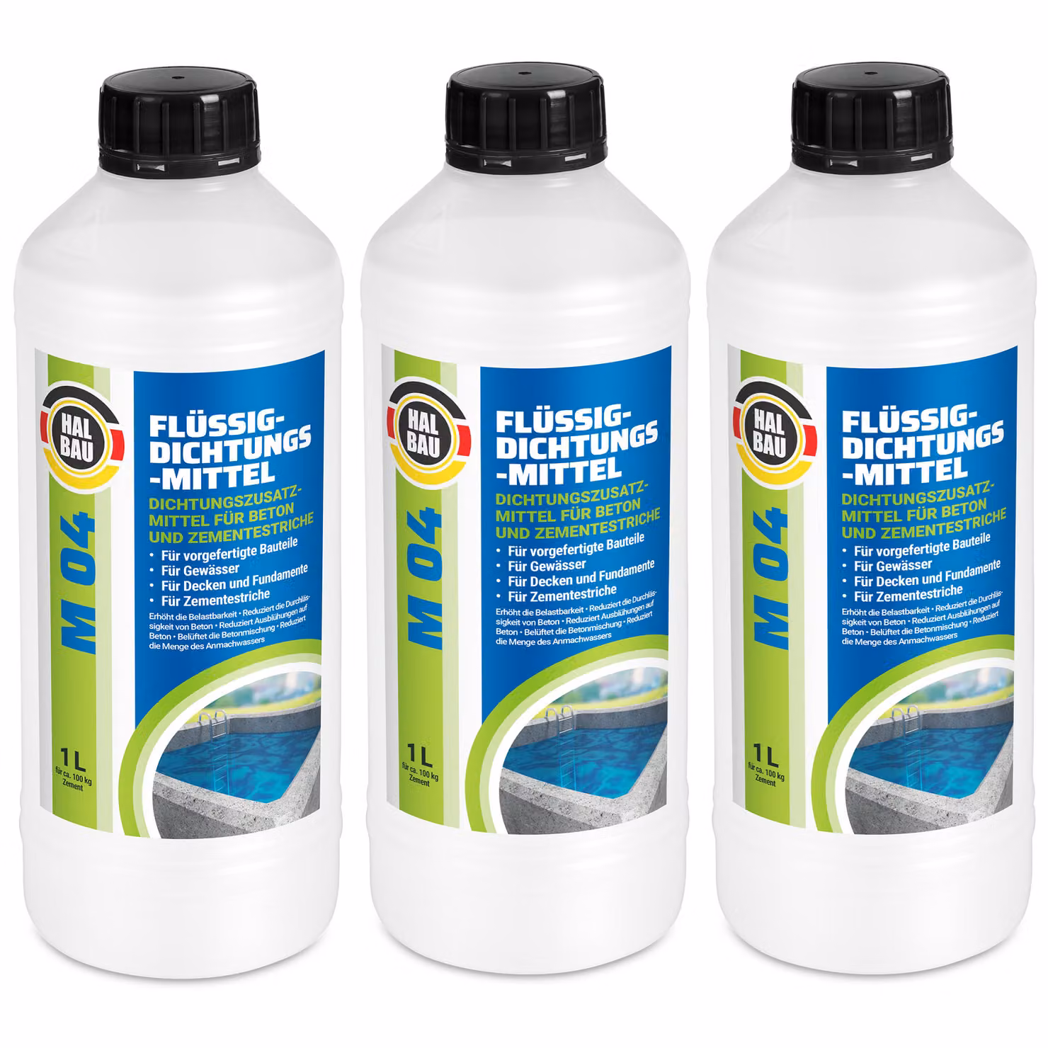 Plastificante Impermeabilizzante Sigillante liquido per calcestruzzo 3 L Massetto cementizio Additivo per malta HALBAU M04
