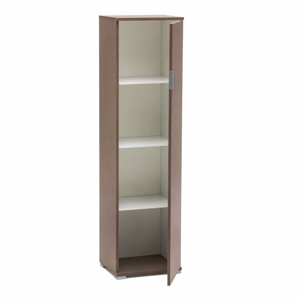 Mobile porta oggetti in legno di rovere grigio con 3 ripiani, L: 40 cm, P: 33 cm, H: 151 cm – 2