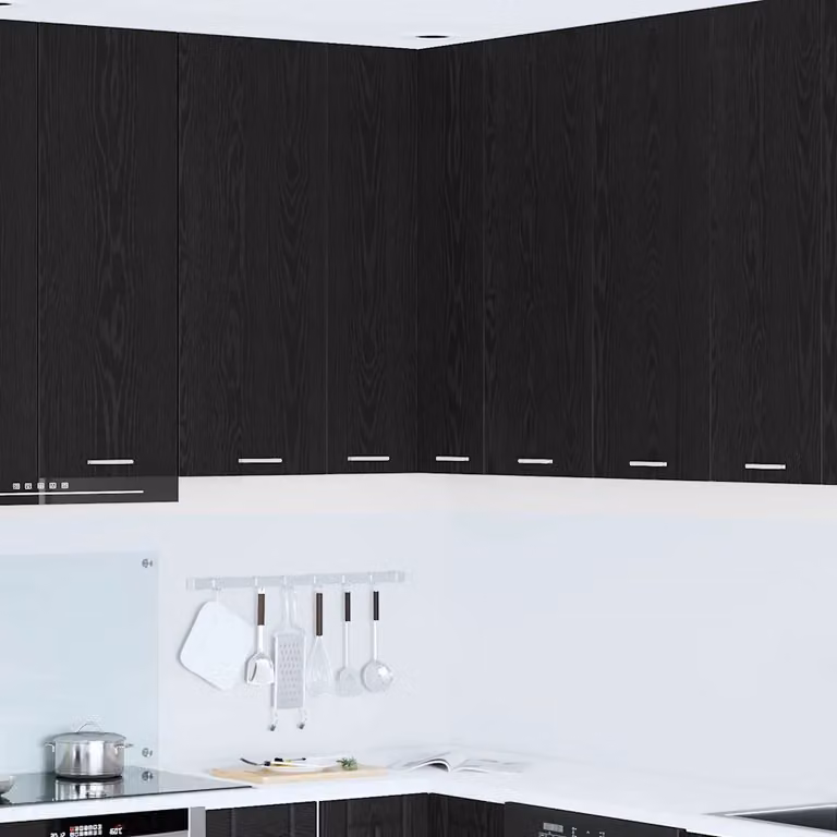vidaXL Armadio pensile da cucina moderno in MDF, Bianco e Nero, L/P/H: 57 x 57 x 100 cm