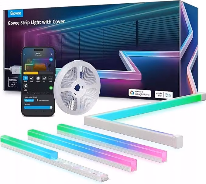 Govee RGBIC Striscia LED 10 m, 64 modalità, 60 LED/m, 276 W
