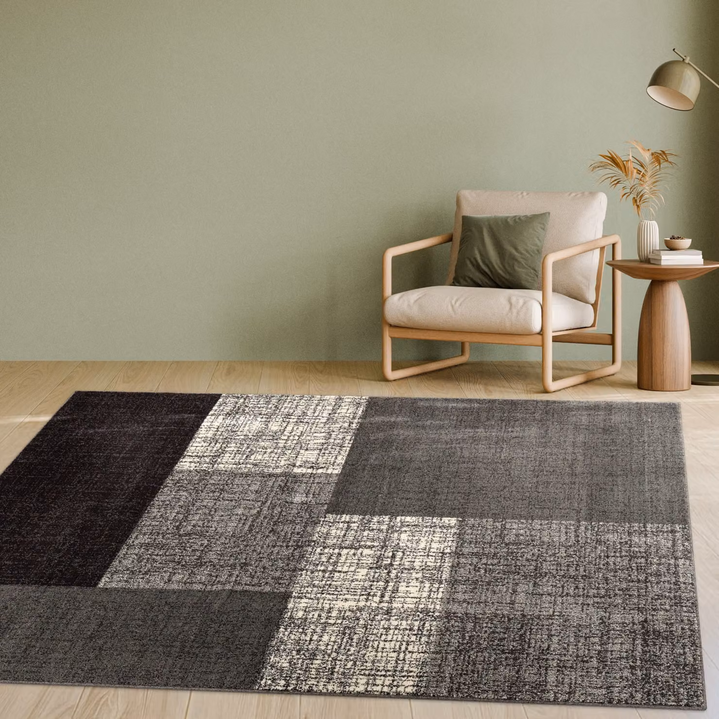 Tappeto Monde grigio con design geometrico moderno L: 120 cm x P: 170 cm – 3