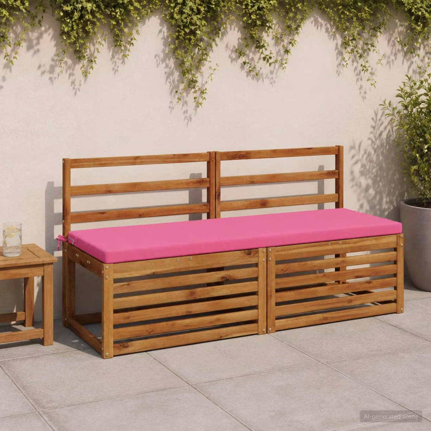 Cuscino per panchina vidaXL SOEST in poliestere rosa L 140 cm x P 50 cm x H 5 cm