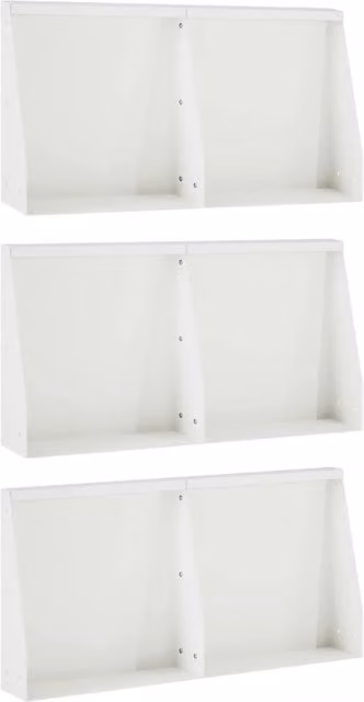 Set di 6 muretti di contenimento per orto rialzato vidaXL in acciaio bianco L/P/H: 40 x 12 x 30 cm