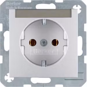 Berker 47501404 Presa SCHUKO con pannello di etichettatura in alluminio opaco Berker B.7