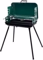 Barbecue da tavolo a carbonella Ompagrill modello valigetta Verde 39099