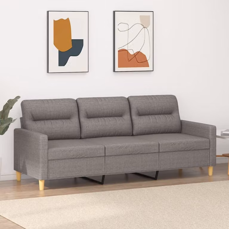 Divano Maison Exclusive, color taupe, 3 posti, 180 cm, rivestito in tessuto