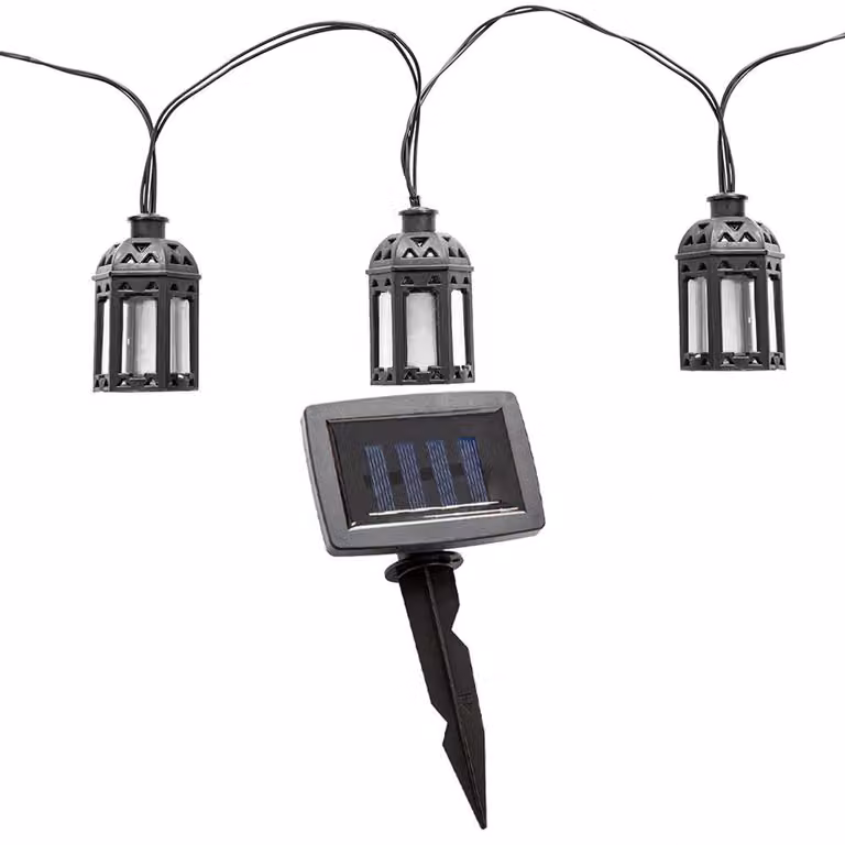 Ghirlanda luminosa a LED con pannelli solari, 10 lanterne, stile orientale, L 200 cm