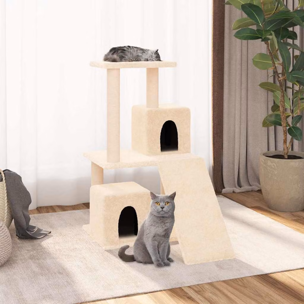 Albero per gatti vidaXL con tiragraffi in sisal beige Altezza: 82 cm
