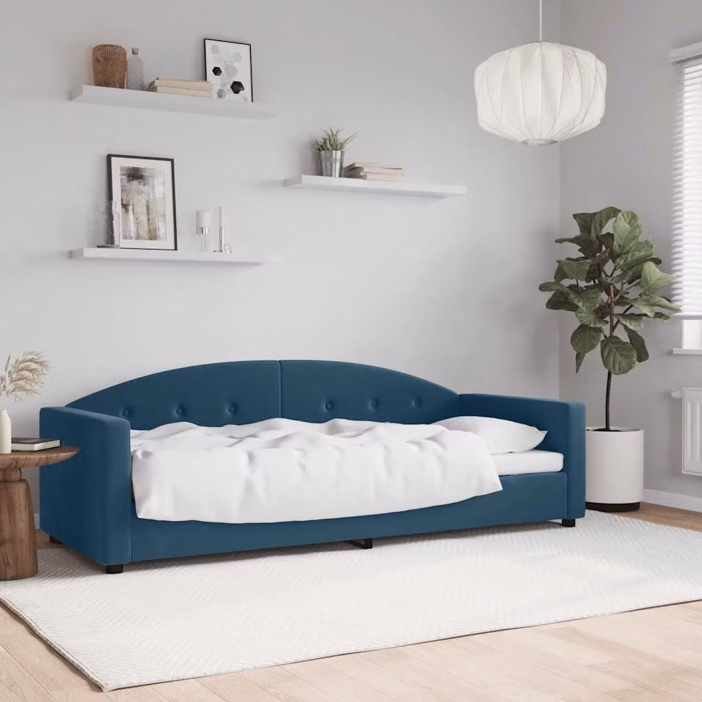 Letto da giorno moderno vidaXL in velluto blu L 200 x P 80 cm