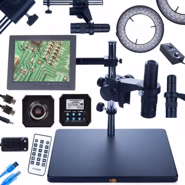 Set Microscopio Digitale Earth Pro MCEP-0.5X Rosfix con Illuminatore Regolabile 56xLED e Camera ORION PRO Zoom 7x-45x Nero