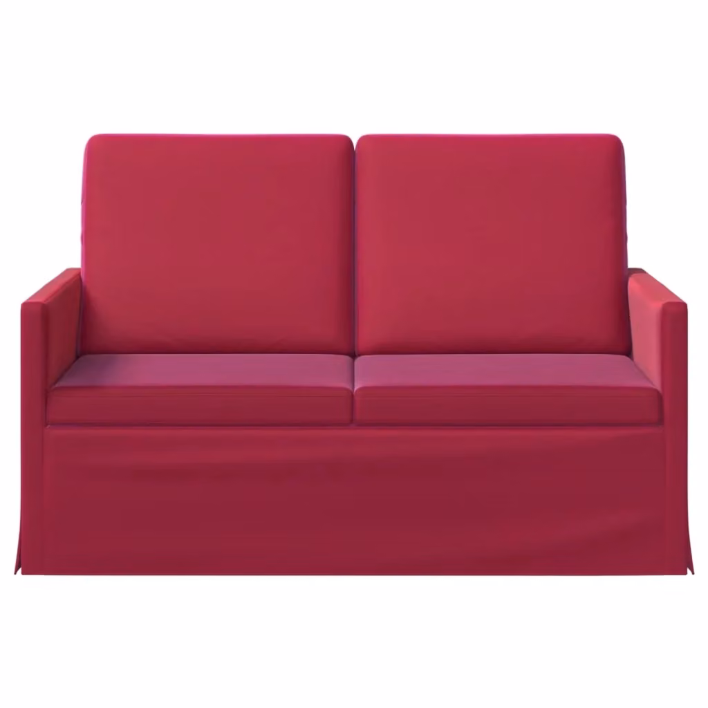 Divano a 2 posti vidaXL in velluto rosso con struttura in metallo L: 130 cm, P: 81 cm, H: 82 cm – 2