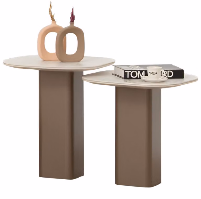 Brauner Holzbeistelltisch – Tischset für Ihr Wohnzimmer und Wohnzimmer-Set