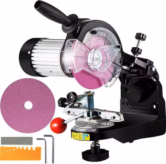 Motosega in alluminio da 230 W, 3000 giri/min, con lampada da lavoro e impugnatura antiscivolo