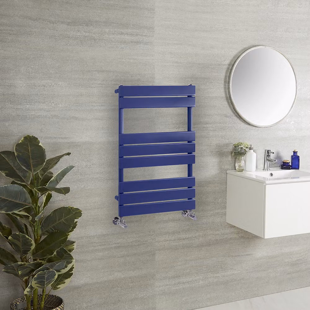Scaldasalviette di Design - 825mm x 600mm - Blu (Deep Sea Blue) - Lustro