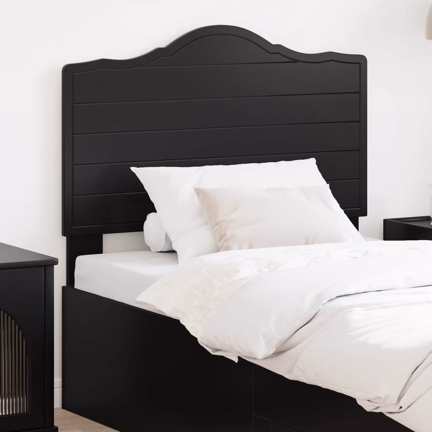 Testiera per letto moderna vidaXL in legno ingegnerizzato rovere nero opaco