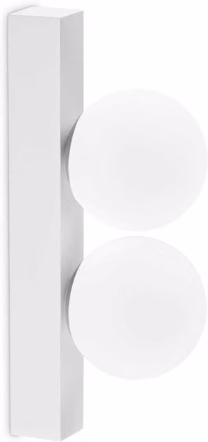 Applique LED Ideal Lux Ping Pong bianca con diffusore trasparente a sfera per soggiorno e camera da letto