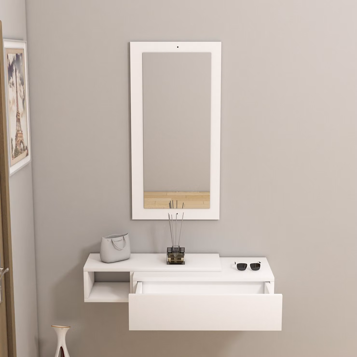 Skye Decor, Vien - White, cassettiera, credenza, bianco, 82 x 15,8 x 29,6 cm