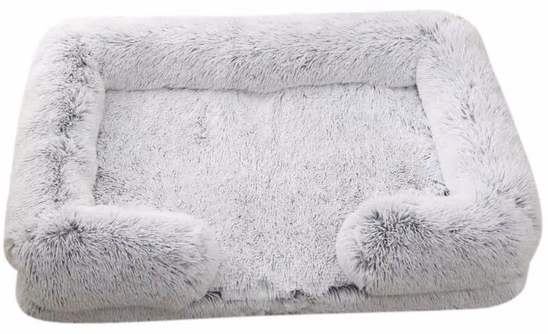 Cuccia per cani, rettangolare, morbida, lavabile, antiscivolo, grigio chiaro, taglia S, 40x35 cm