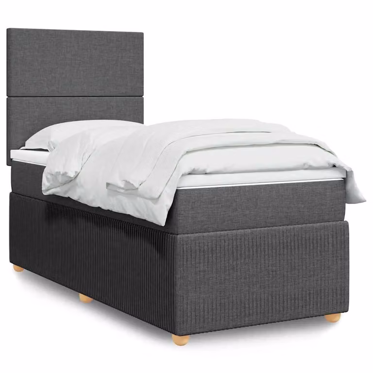 vidaXL Letto Ibrido con Materasso e Luci Sotto il Letto, Grigio e Bianco, L 80 x P 200 cm