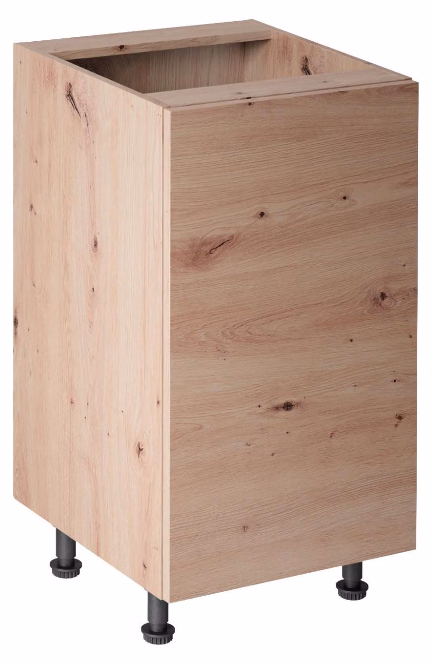 Mobile basso VALEN con anta singola - larghezza 45 cm, rovere artigianale