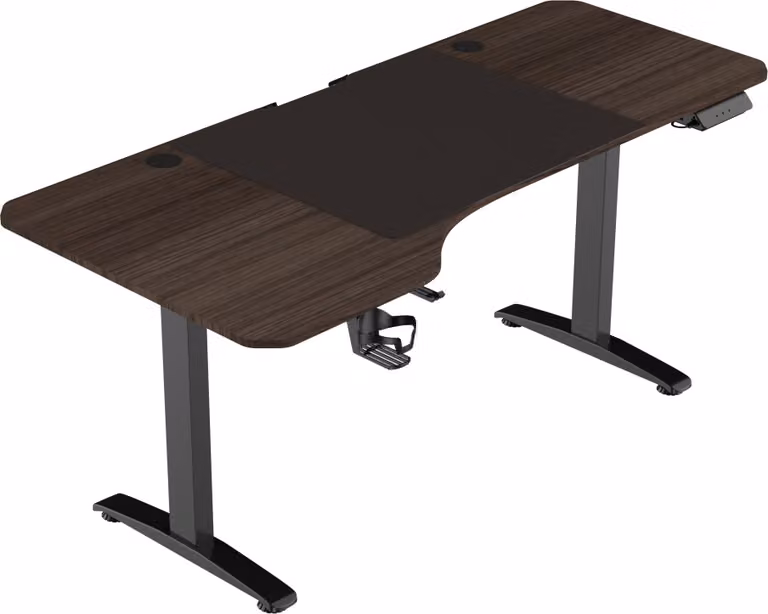 VDD Gaming - Scrivania - Scrivania da gaming - Scrivania sit-stand - Regolabile elettricamente in altezza - Scrivania sit-stand - Scrivania da gaming - Scrivania per computer - 160 x 75 cm - Marrone - Altezza massima 120 cm