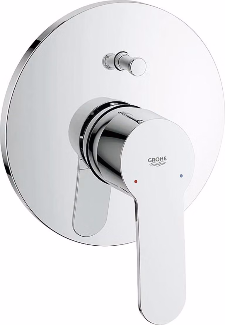 Miscelatore monocomando per bagno, deviatoio a due vie, finitura cromata, design cosmopolita