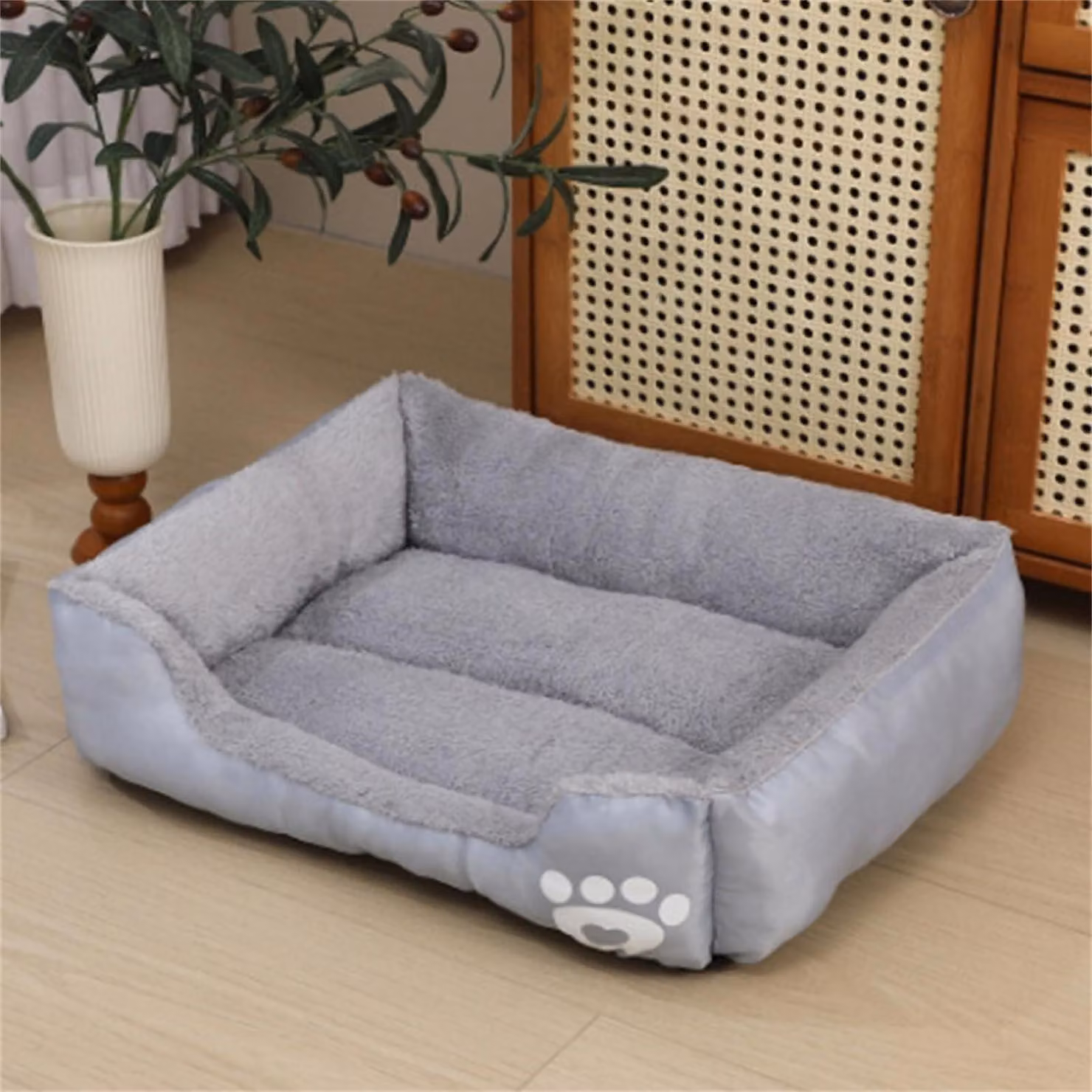 Cuccia per cani, colore grigio, taglia S, ortopedica, lavabile, antiscivolo