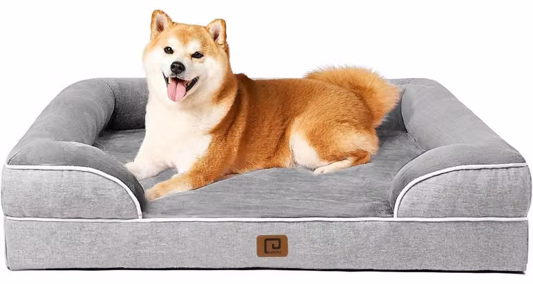 Cuccia ortopedica per cani, con memory foam, 91x68 cm, grigia