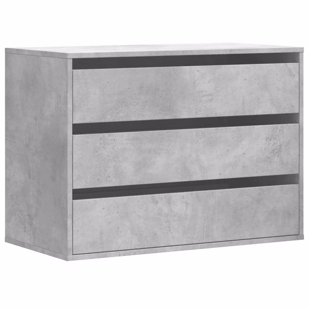 Cassettiera Angolo Grigio Cemento 80x41x58cm Legno Multistrato