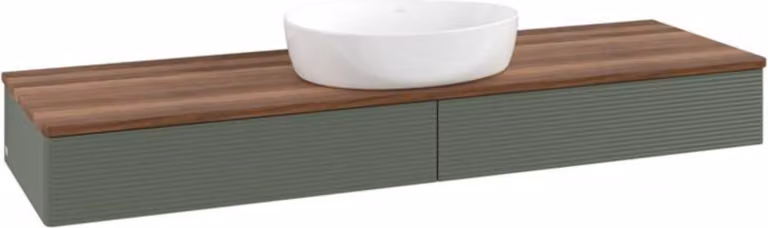 V&B Mobiletto con struttura frontale Antao 160x50cm, WBP w. wal, lea gre. m Lac