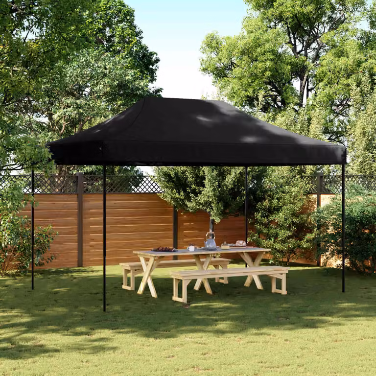 Tenda Party vidaXL in tessuto Oxford nero con struttura in acciaio, L: 292 cm, P: 440 cm, H: 315 cm