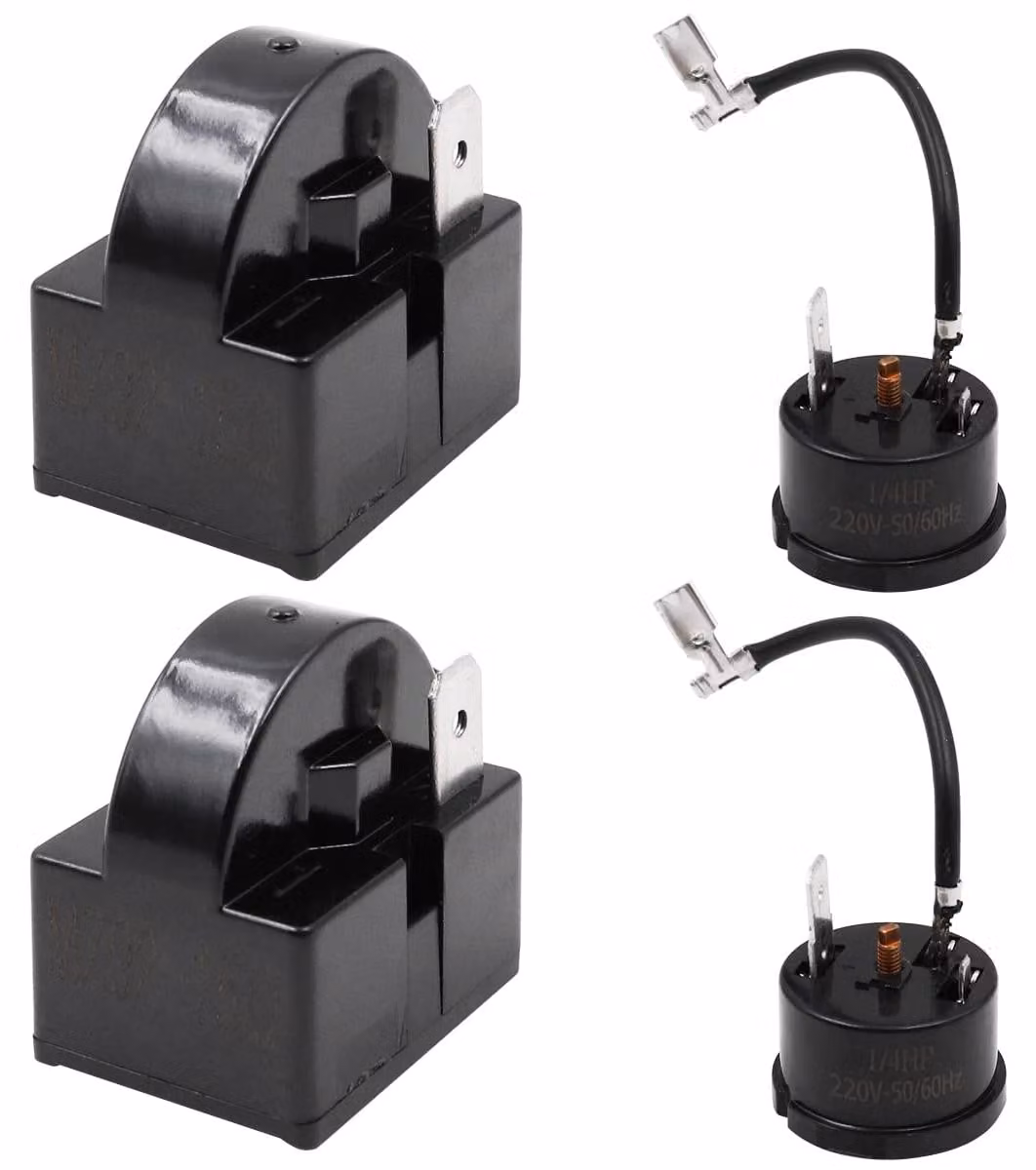 Relè di avviamento per compressore, 2 pin, 15 Ohm, con protezione da sovraccarico, 1/4 HP