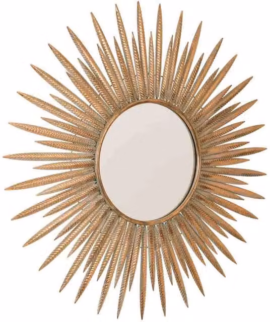 Specchio quadrato moderno in metallo dorato WANDERLUST DECO, H 92 x L 92 x P 3 cm