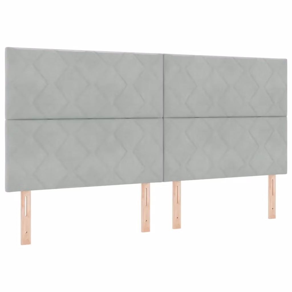 Letto a molla con illuminazione LED vidaXL in velluto grigio, L/P: 200 x 200 cm – 2