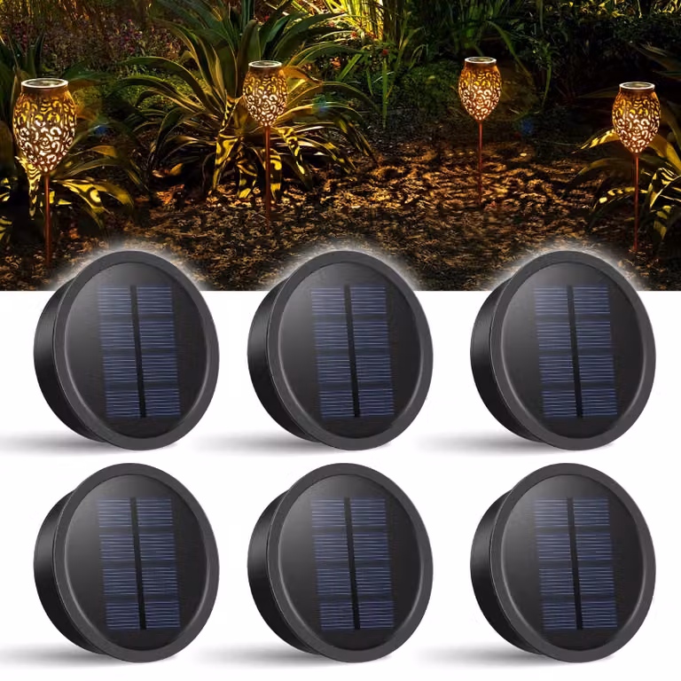6 pezzi di ricambi per illuminazione solare, 600mAh, LED da 15 lumen