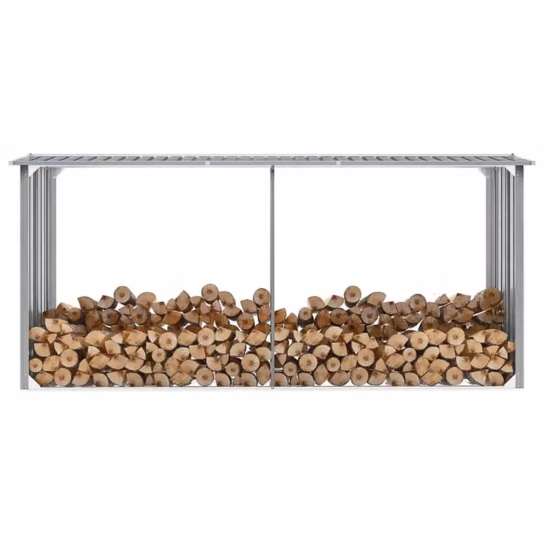 vidaXL Capannone da Giardino in Acciaio Zincato Grigio L: 330 cm, P: 92 cm, H: 153 cm