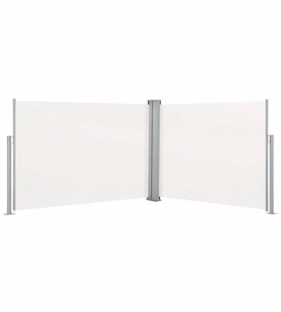 vidaXL Tenda da Sole Laterale Retrattile Manuale in Poliestere e Acciaio, Colore Beige, L: 1000 cm, H: 100 cm – 2
