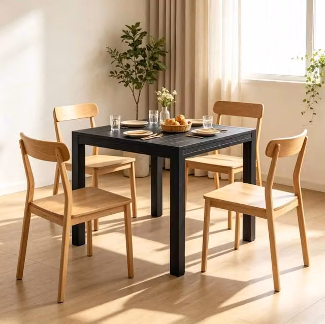 Tavolo da giardino allungabile 80-160 cm in alluminio nero; per 4-6 persone