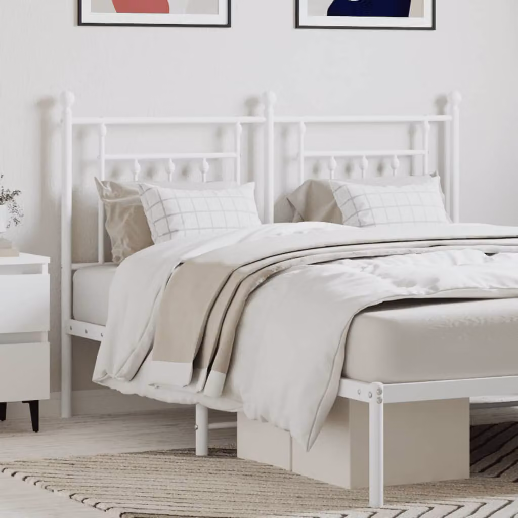 Testiera di ricambio vidaXL in metallo bianco laccato per letto 150x200 cm