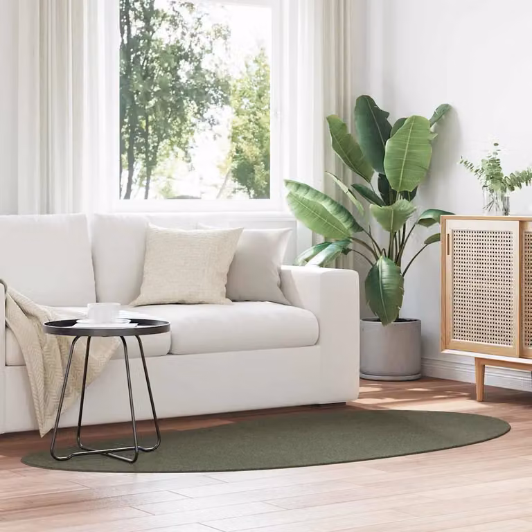 Tappeto moderno vidaXL HUARTE verde foresta in poliestere, lavabile e antiscivolo, L: 100 cm x P: 200 cm