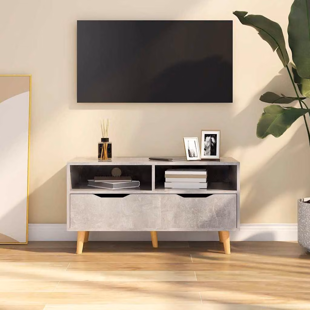 vidaXL Mobile Porta TV Moderno Grigio con Ruote in Legno Multistrato L: 90 cm, P: 40 cm, H: 48,5 cm