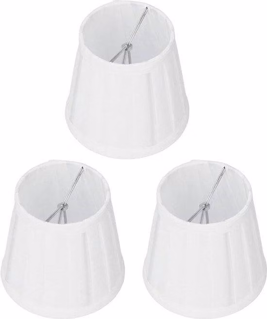 Set di paralumi in tessuto bianco con clip per lampade di piccole dimensioni