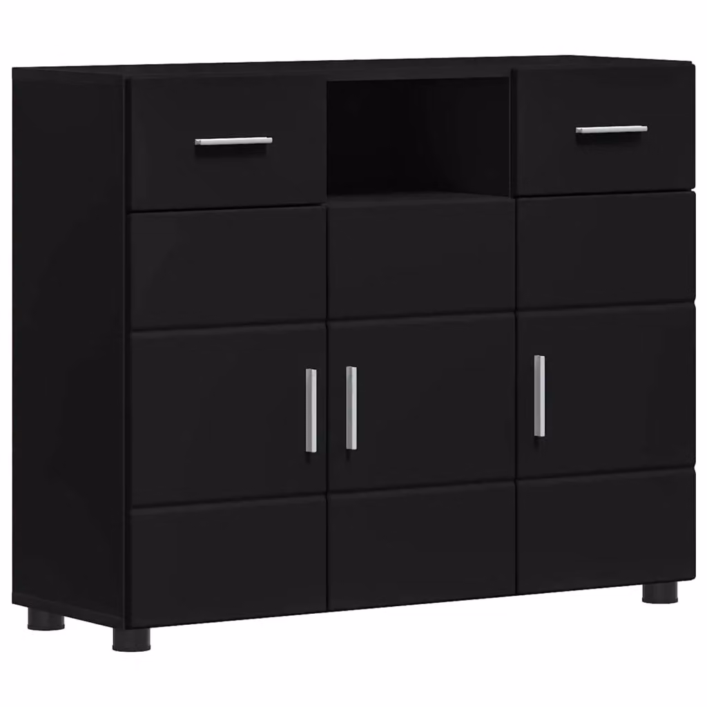 Armadio moderno vidaXL in legno MDF nero opaco per camera da letto o ufficio