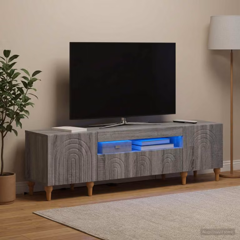 Mobile TV LED vidaXL ALKMAAR grigio con illuminazione integrata L: 153 cm, P: 35 cm, H: 43 cm
