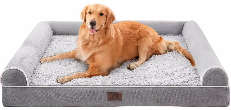 Cuccia per cani ortopedica - 106 x 76 x 19 cm - Grigio - Impermeabile e lavabile - Per cani di taglia media e grande