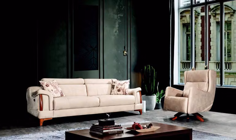 Sofagarnitur Wohnzimmer Set Einsitzer Modern Dreisitzer Sofa Couch