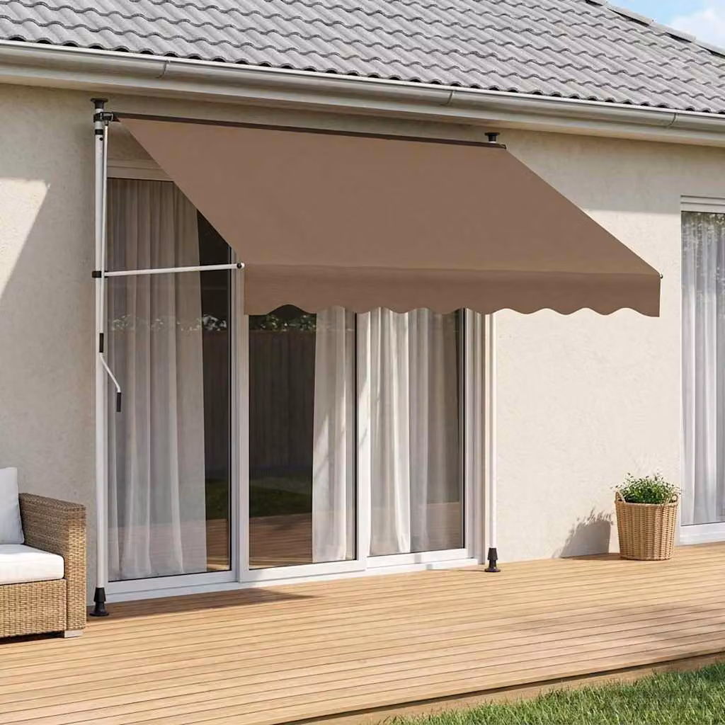 Tenda retrattile manuale vidaXL in poliestere beige L: 200 cm, P: 300 cm