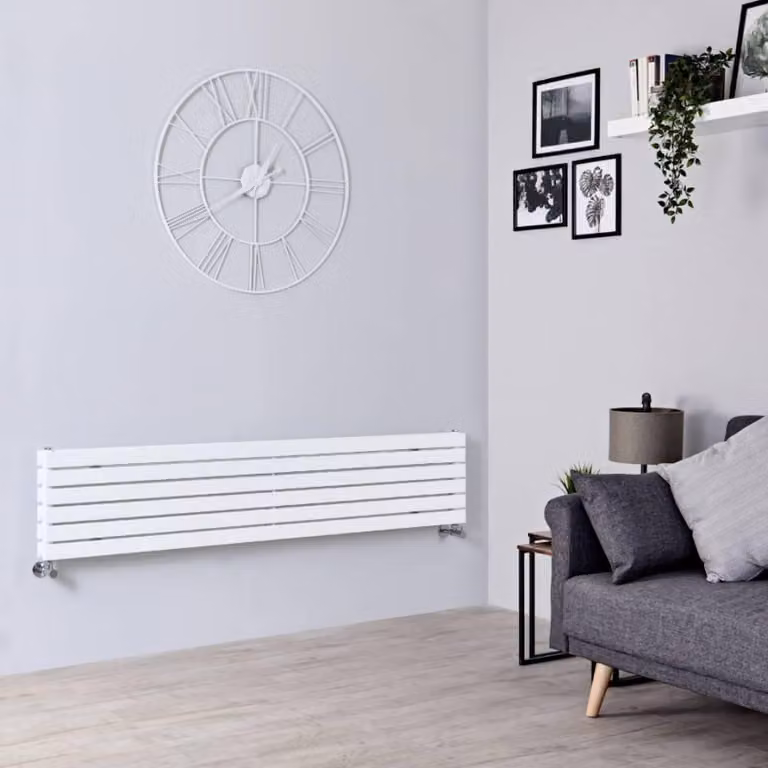 Radiatore di Design Orizzontale Bianco - 354 x 1780mm - 1150W - Sloane
